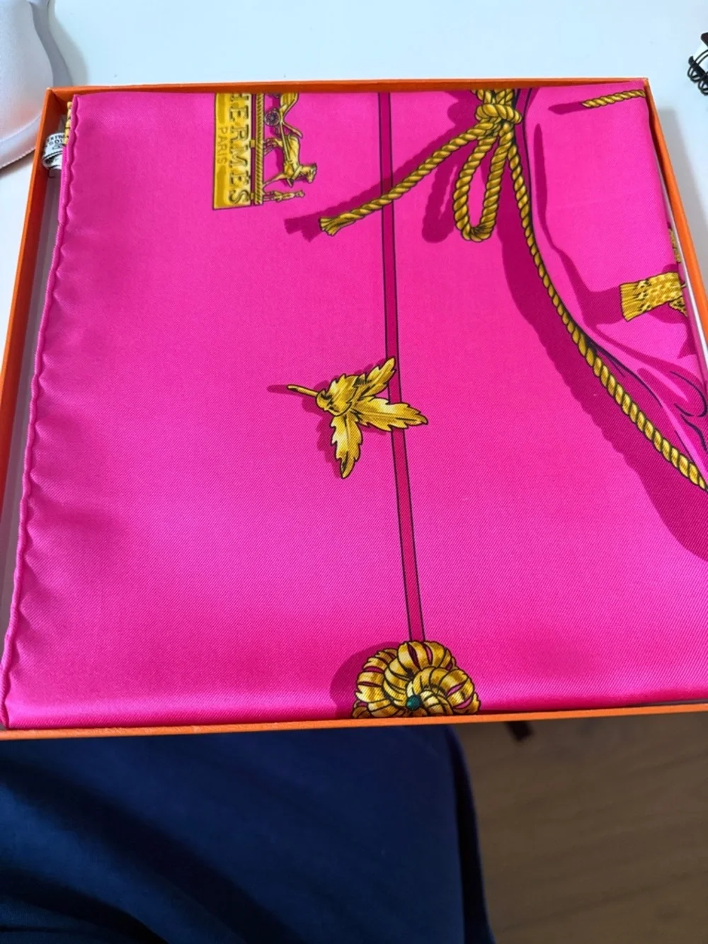 Hermes Pink 100% Silk Scarf NIB - Picture 1 of 5